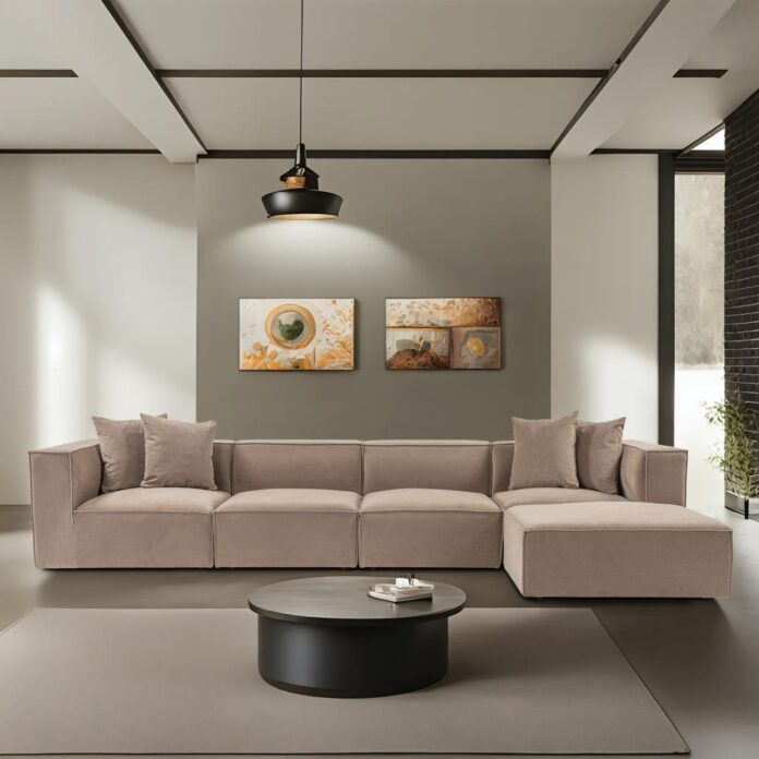 Colțar dreapta Sora Cappuccino 430x75x102 cm Colțar dreapta Sora Cappuccino 430x75x102 cm