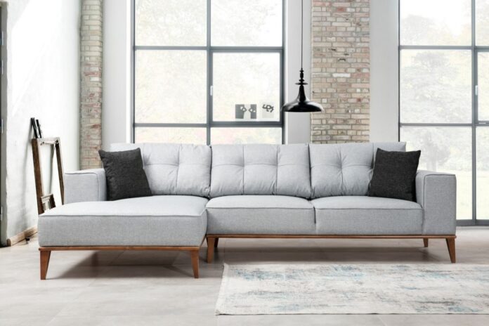 Coltar extensibil Montana Gri deschis 288x160x85 cm Coltar extensibil Montana Gri deschis 288x160x85 cm