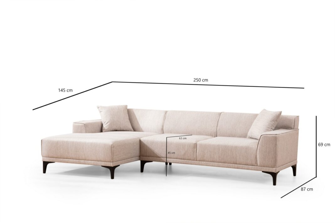 Colțar Petra Alb 145x250x69 cm Colțar Petra Alb 145x250x69 cm