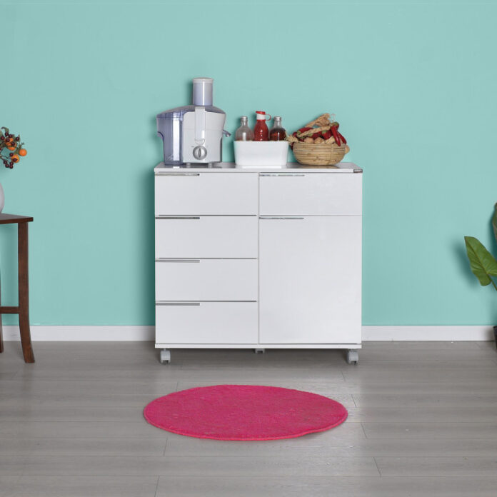 Comoda Model ADR-415, Alb lucios, 85x44x81 cm Comoda Model ADR-415, Alb lucios, 85x44x81 cm