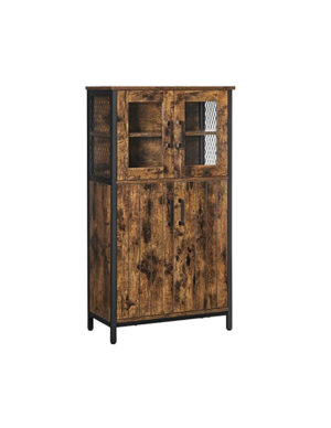 Comoda Model Dior, Maro rustic/Negru, 60x30x108 cm Comoda Model Dior, Maro rustic/Negru, 60x30x108 cm