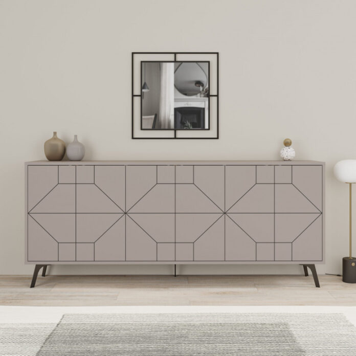 Comoda Model Dune, Bej, 184x35x77.4 cm Comoda Model Dune, Bej, 184x35x77.4 cm