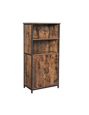 Comoda Model Elian, Maro rustic/Negru, 60x35x125 cm Comoda Model Elian, Maro rustic/Negru, 60x35x125 cm