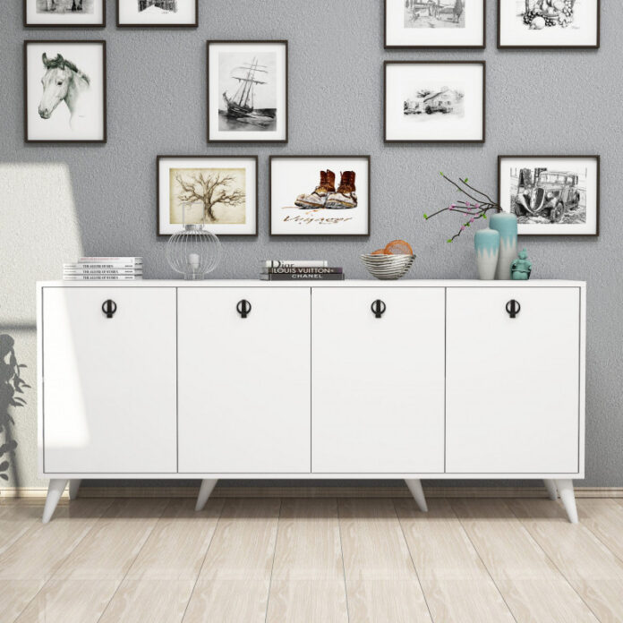 Comoda Model Elite, Alb, 180x45x80 cm Comoda Model Elite, Alb, 180x45x80 cm