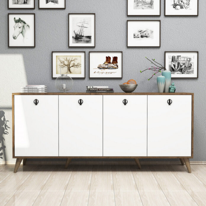 Comoda Model Elite, Nuc/Alb, 180x45x80 cm Comoda Model Elite, Nuc/Alb, 180x45x80 cm