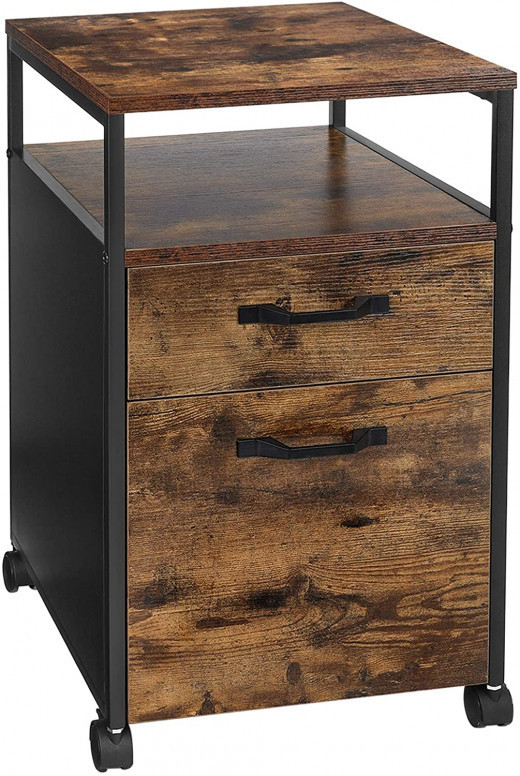 Comoda Model Ember, Maro rustic/Negru, 41x45x66 cm Comoda Model Ember, Maro rustic/Negru, 41x45x66 cm