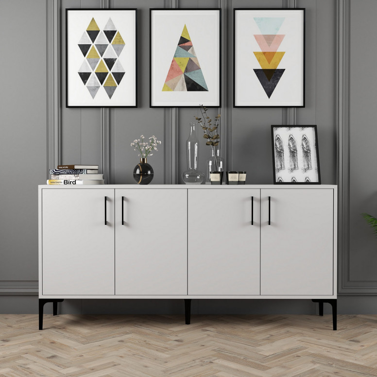 Comoda Model Kiev, Alb, 160x35x78 cm Comoda Model Kiev, Alb, 160x35x78 cm