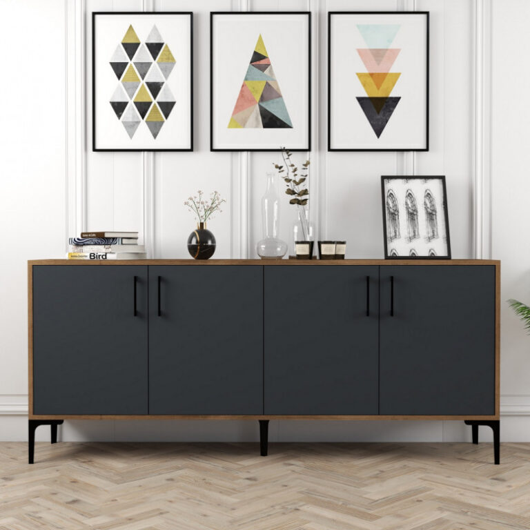 Comoda Model Kiev, Nuc/Antracit, 180x35x78 cm