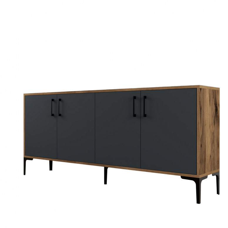Comoda Model Kiev, Nuc/Antracit, 180x35x78 cm Comoda Model Kiev, Nuc/Antracit, 180x35x78 cm