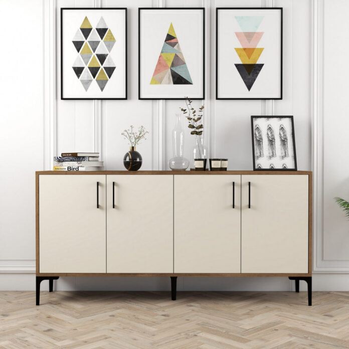 Comoda Model Kiev, Nuc/Crem, 160x35x78 cm Comoda Model Kiev, Nuc/Crem, 160x35x78 cm