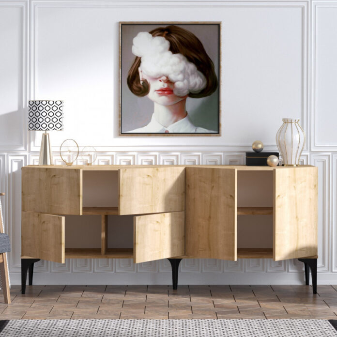 Comoda Model Laika, Stejar, 180x40x80 cm