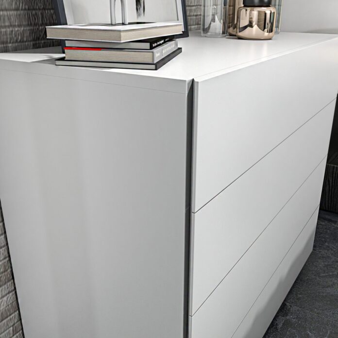 Comoda Model Lines, Alb, 90x45x81.6 cm Comoda Model Lines, Alb, 90x45x81.6 cm