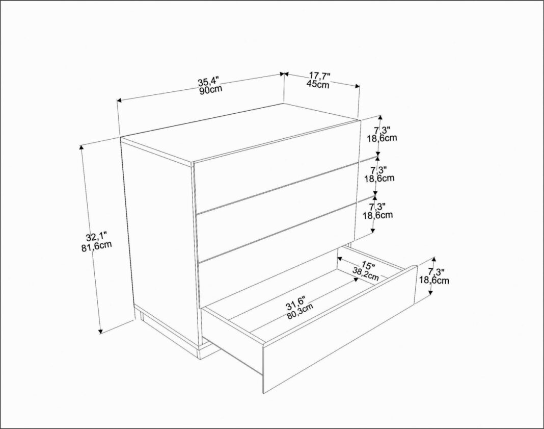 Comoda Model Lines, Alb, 90x45x81.6 cm Comoda Model Lines, Alb, 90x45x81.6 cm