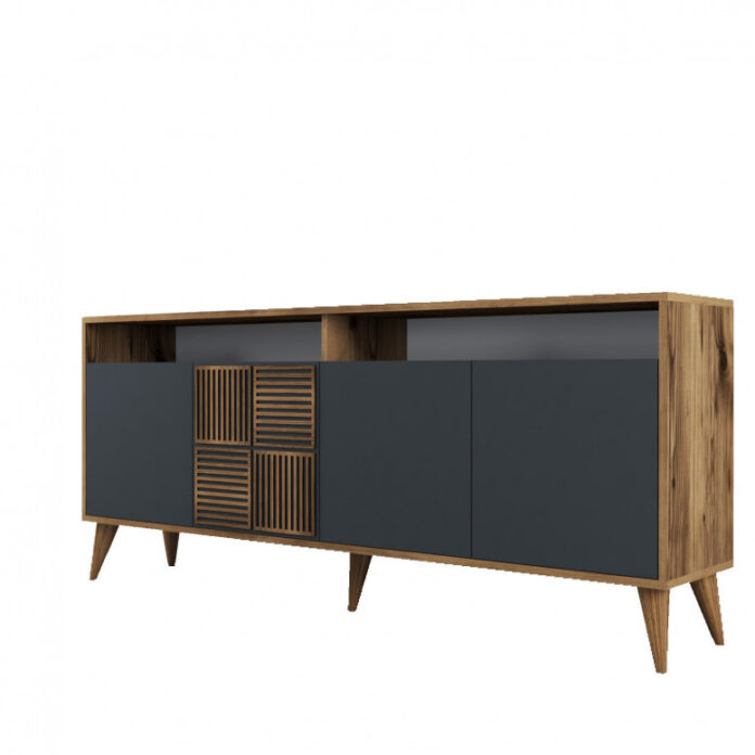 Comoda Model Milan, Nuc/Antracit, 180x35x78.6 cm Comoda Model Milan, Nuc/Antracit, 180x35x78.6 cm