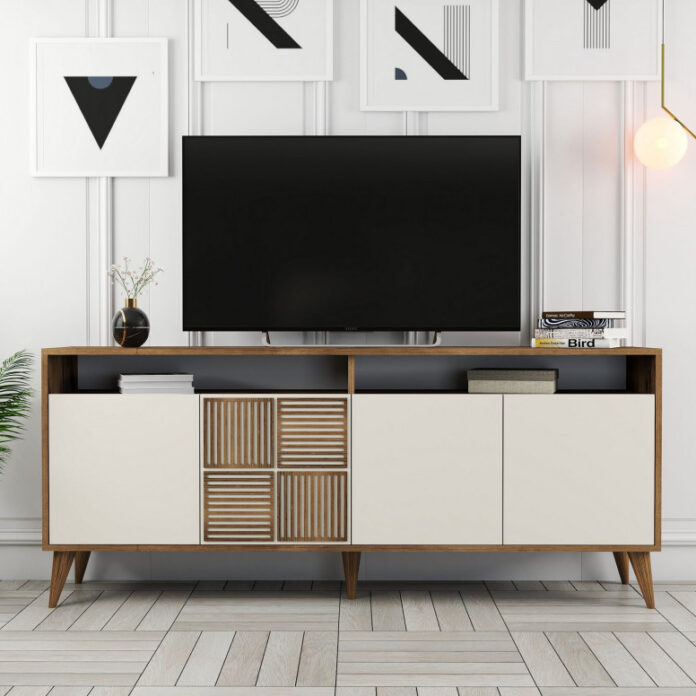 Comoda Model Milan, Nuc/Crem, 180x35x78.6 cm Comoda Model Milan, Nuc/Crem, 180x35x78.6 cm