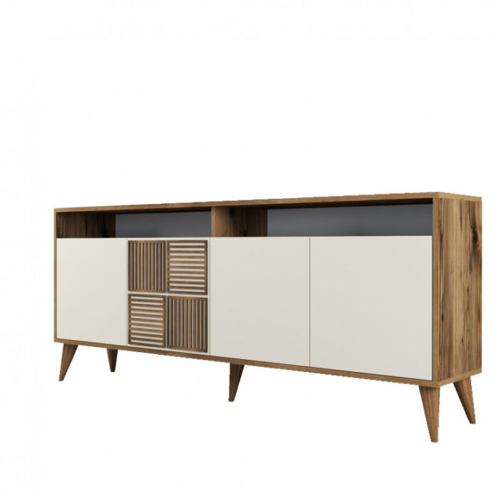 Comoda Model Milan, Nuc/Crem, 180x35x78.6 cm Comoda Model Milan, Nuc/Crem, 180x35x78.6 cm
