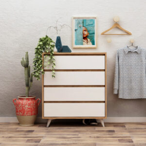 Comoda Model Suvera, Stejar/Alb, 70x40x86 cm Comoda Model Suvera, Stejar/Alb, 70x40x86 cm
