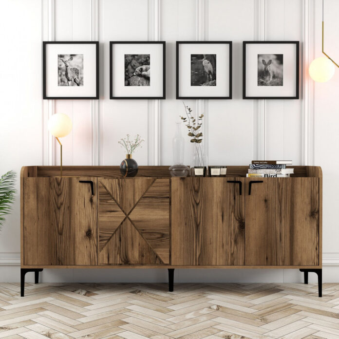 Comoda Model Venedik, Nuc, 180x35x78 cm Comoda Model Venedik, Nuc, 180x35x78 cm