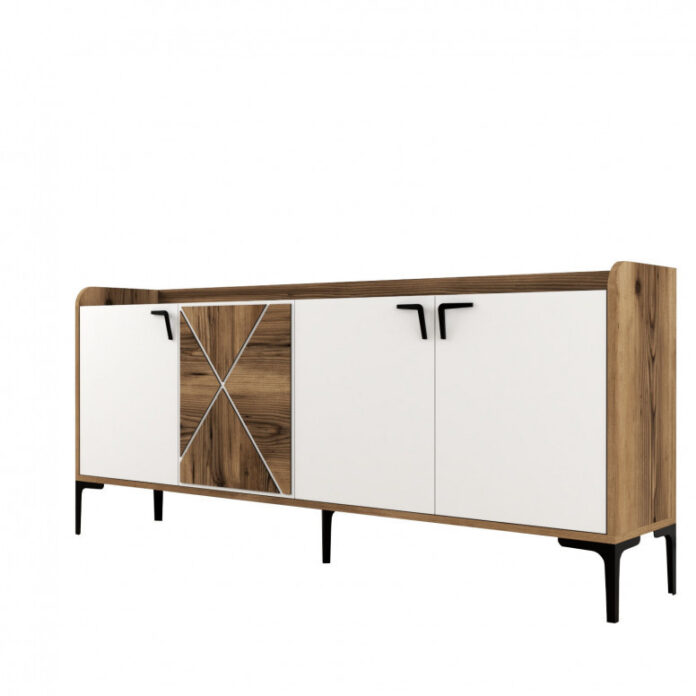 Comoda Model Venedik, Nuc/Alb, 180x35x78 cm Comoda Model Venedik, Nuc/Alb, 180x35x78 cm