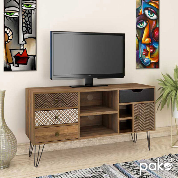 Comoda TV Pako World, Model Boho, xx cm, Nuc/Negru Comoda TV Pako World, Model Boho, xx cm, Nuc/Negru