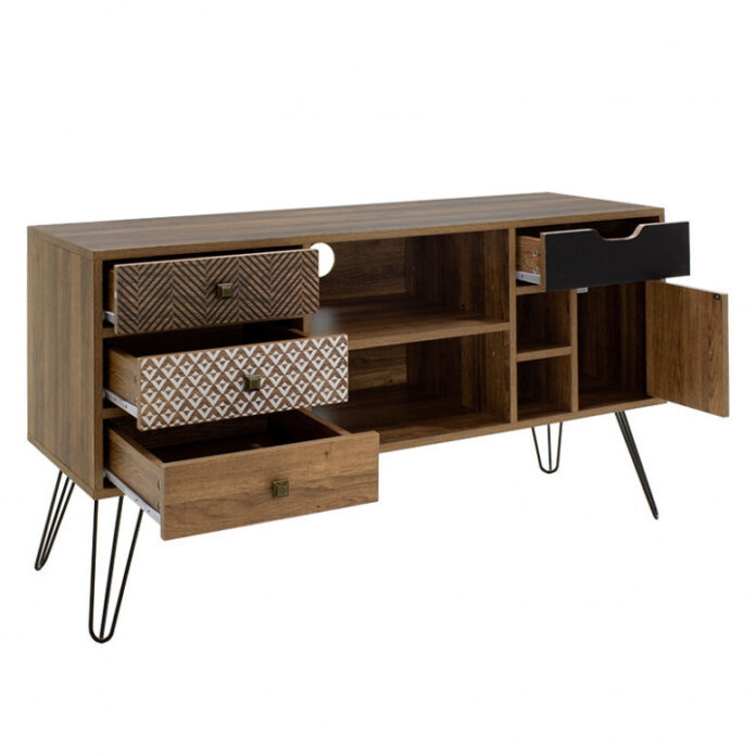 Comoda TV Pako World, Model Boho, xx cm, Nuc/Negru Comoda TV Pako World, Model Boho, xx cm, Nuc/Negru