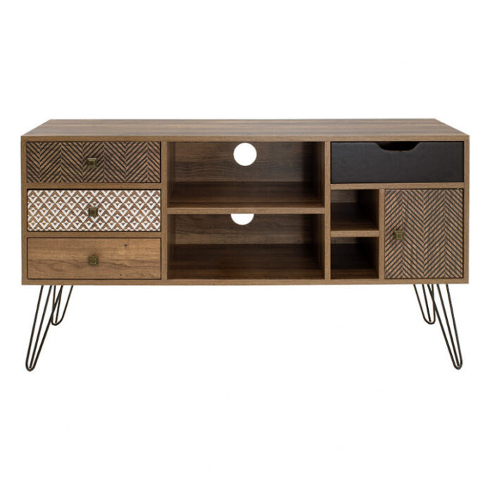 Comoda TV Pako World, Model Boho, xx cm, Nuc/Negru Comoda TV Pako World, Model Boho, xx cm, Nuc/Negru