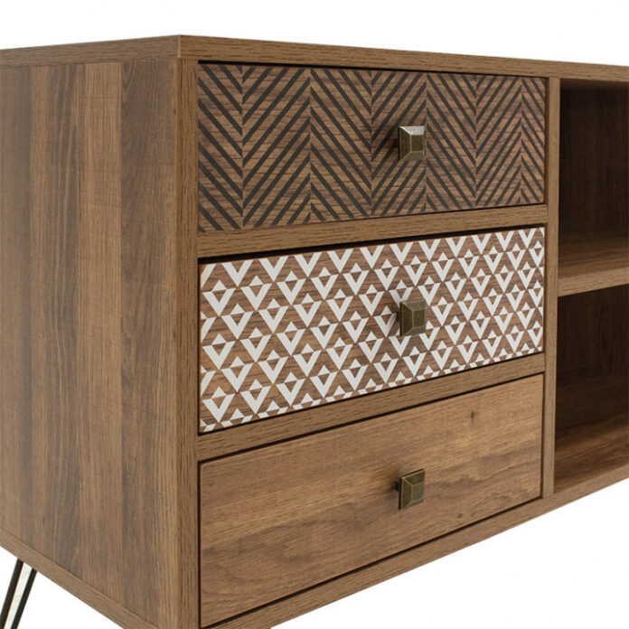 Comoda TV Pako World, Model Boho, xx cm, Nuc/Negru Comoda TV Pako World, Model Boho, xx cm, Nuc/Negru