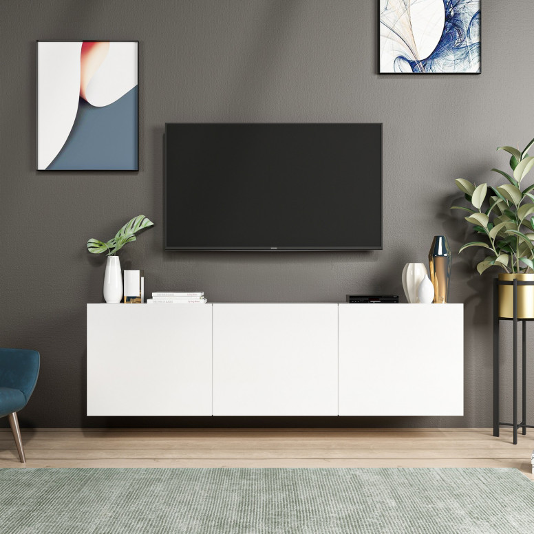 Comoda TV Salvador, Model Alb, 150x44x31 cm, Alb Comoda TV Salvador, Model Alb, 150x44x31 cm, Alb