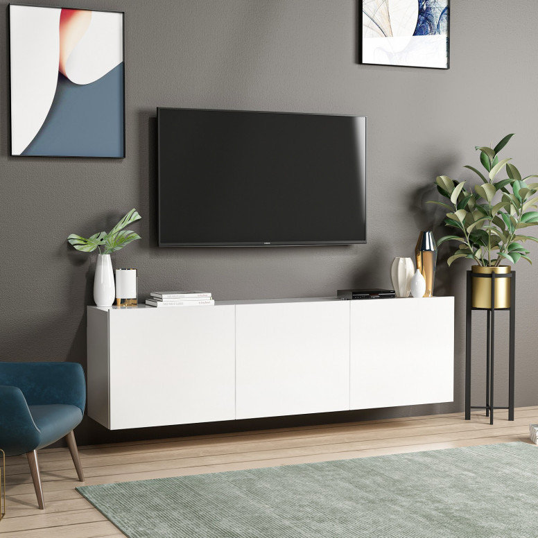 Comoda TV Salvador, Model Alb, 150x44x31 cm, Alb Comoda TV Salvador, Model Alb, 150x44x31 cm, Alb