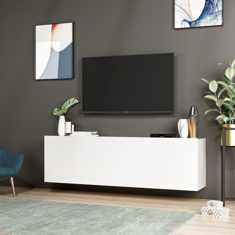 Comoda TV Salvador, Model Alb, 150x44x31 cm, Alb Comoda TV Salvador, Model Alb, 150x44x31 cm, Alb