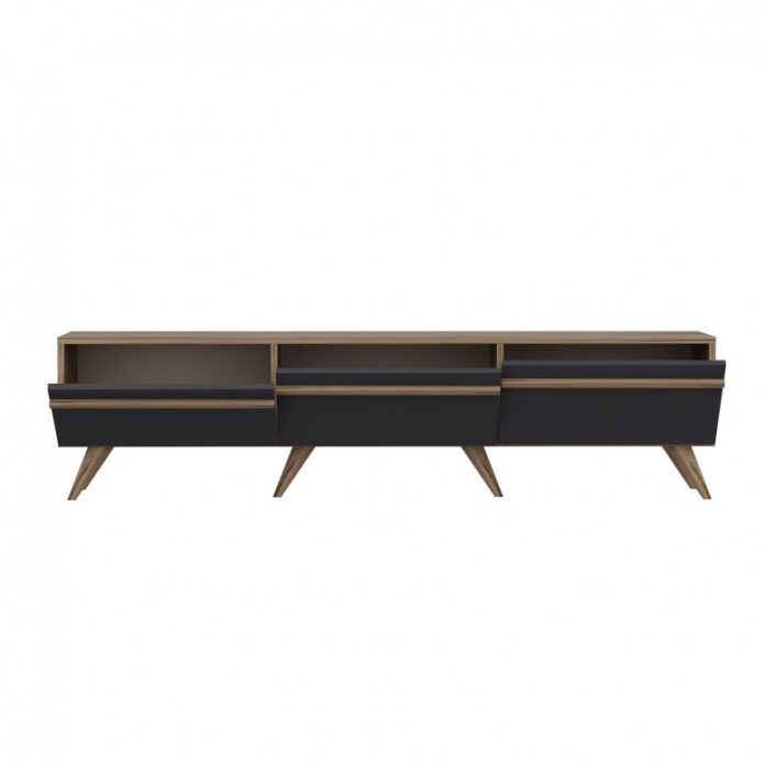Comoda TV Salvador, Model Amsterdam, 180x42x35 cm, Antracit Comoda TV Salvador, Model Amsterdam, 180x42x35 cm, Antracit