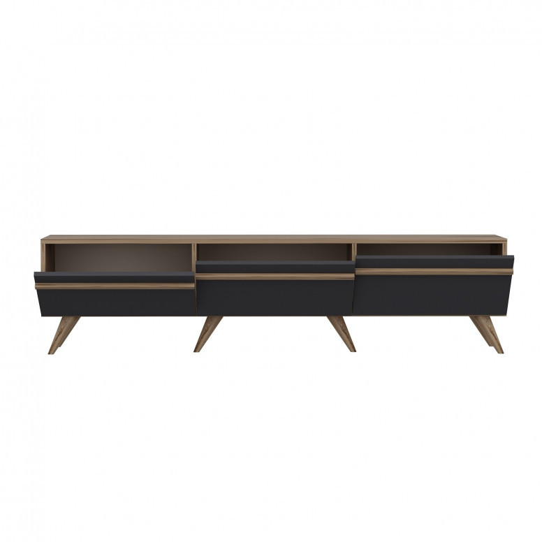 Comoda TV Salvador, Model Amsterdam, 180x42x35 cm, Antracit Comoda TV Salvador, Model Amsterdam, 180x42x35 cm, Antracit