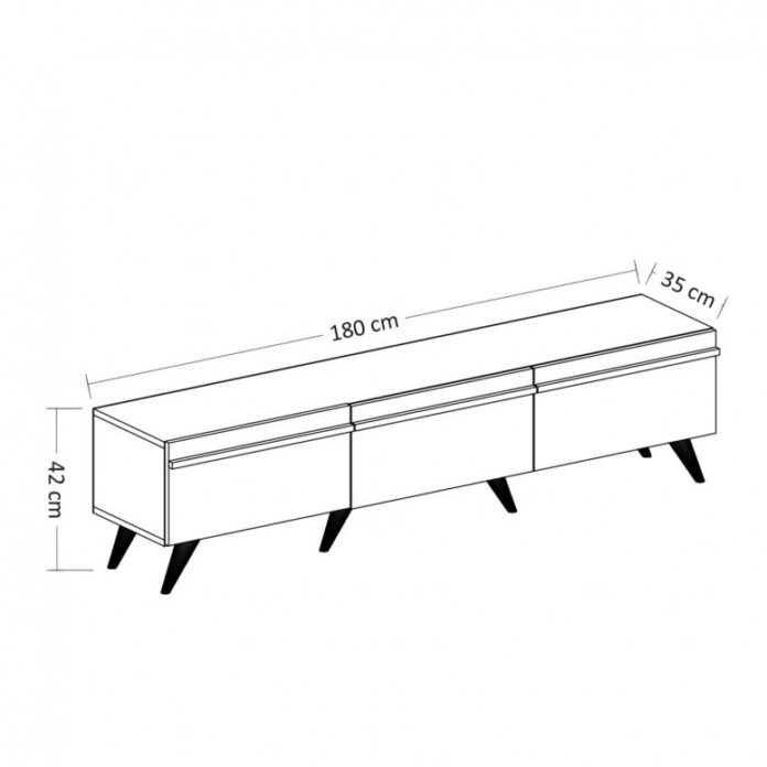 Comoda TV Salvador, Model Amsterdam, 180x42x35 cm, Antracit Comoda TV Salvador, Model Amsterdam, 180x42x35 cm, Antracit
