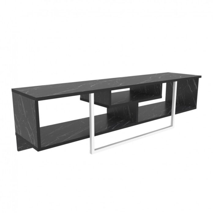 Comoda TV Salvador, Model Asal, 150x40x35.2 cm, Negru/Alb Comoda TV Salvador, Model Asal, 150x40x35.2 cm, Negru/Alb