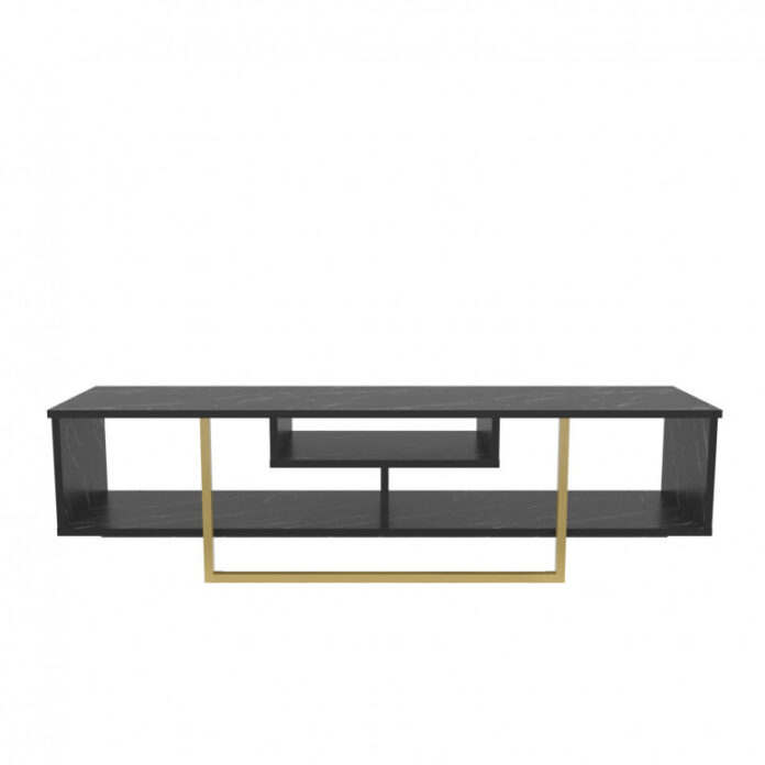 Comoda TV Salvador, Model Asal, 150x40x35.2 cm, Negru/Auriu Comoda TV Salvador, Model Asal, 150x40x35.2 cm, Negru/Auriu