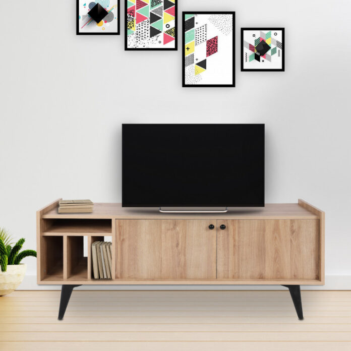 Comoda TV Salvador, Model Astana, 150x40x62 cm, Stejar Comoda TV Salvador, Model Astana, 150x40x62 cm, Stejar