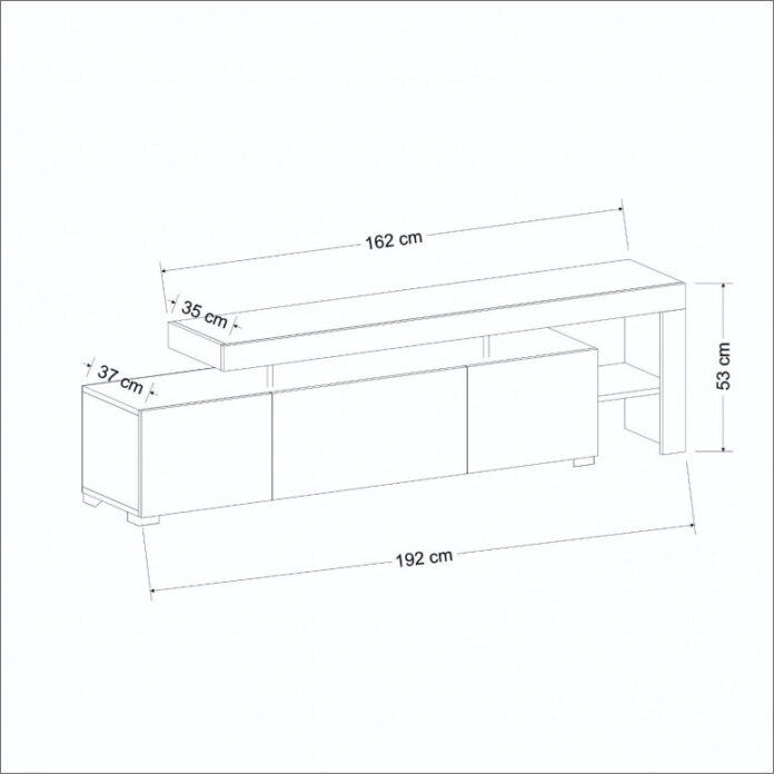 Comoda TV Salvador, Model Beliz, 192x53x37 cm, Antracit