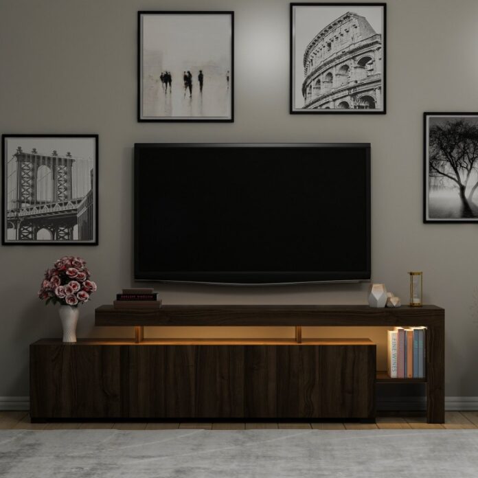 Comoda TV Salvador, Model Beliz, 192x53x37 cm, Nuc Comoda TV Salvador, Model Beliz, 192x53x37 cm, Nuc