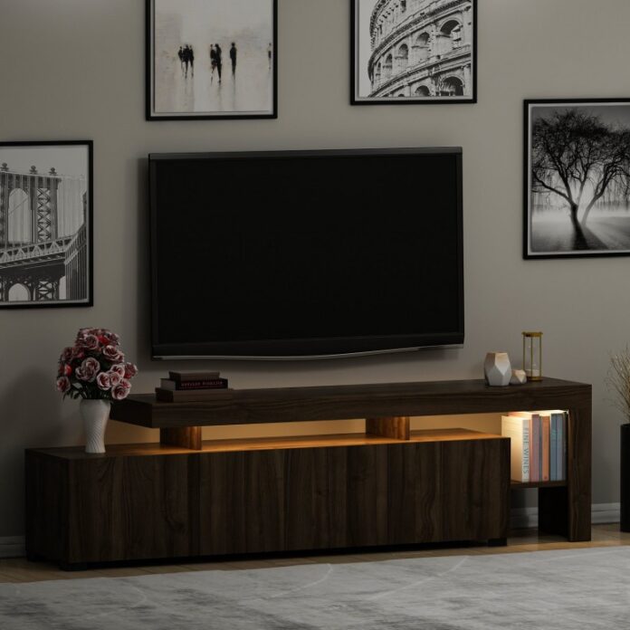 Comoda TV Salvador, Model Beliz, 192x53x37 cm, Nuc Comoda TV Salvador, Model Beliz, 192x53x37 cm, Nuc
