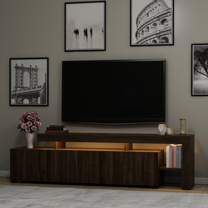 Comoda TV Salvador, Model Beliz, 192x53x37 cm, Nuc Comoda TV Salvador, Model Beliz, 192x53x37 cm, Nuc