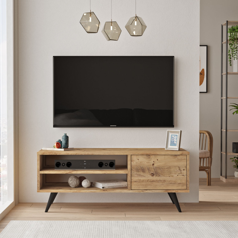 Comoda TV Salvador, Model CD1, 110x44x40 cm, Pin atlantinc Comoda TV Salvador, Model CD1, 110x44x40 cm, Pin atlantinc