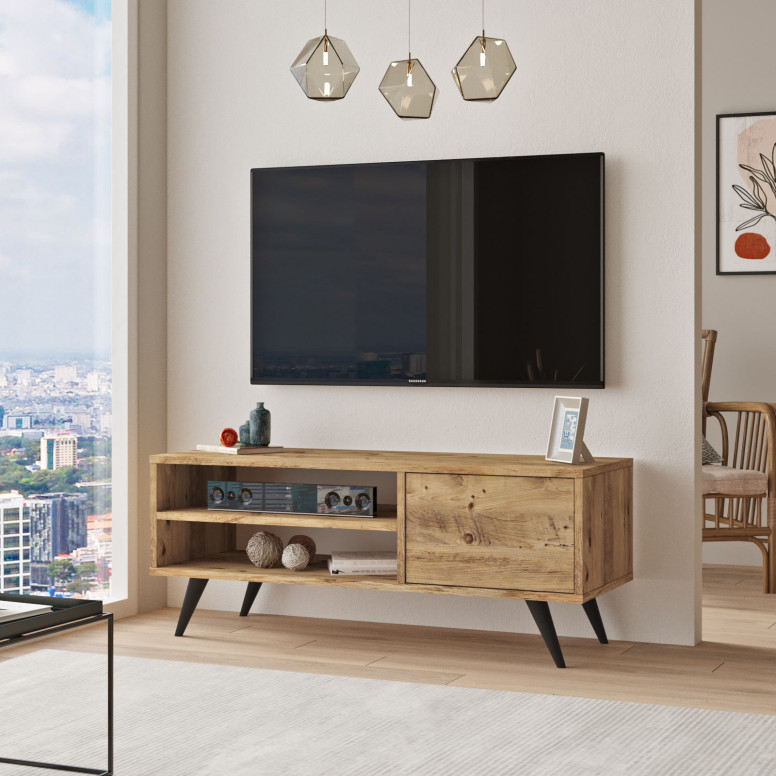 Comoda TV Salvador, Model CD1, 110x44x40 cm, Pin atlantinc Comoda TV Salvador, Model CD1, 110x44x40 cm, Pin atlantinc