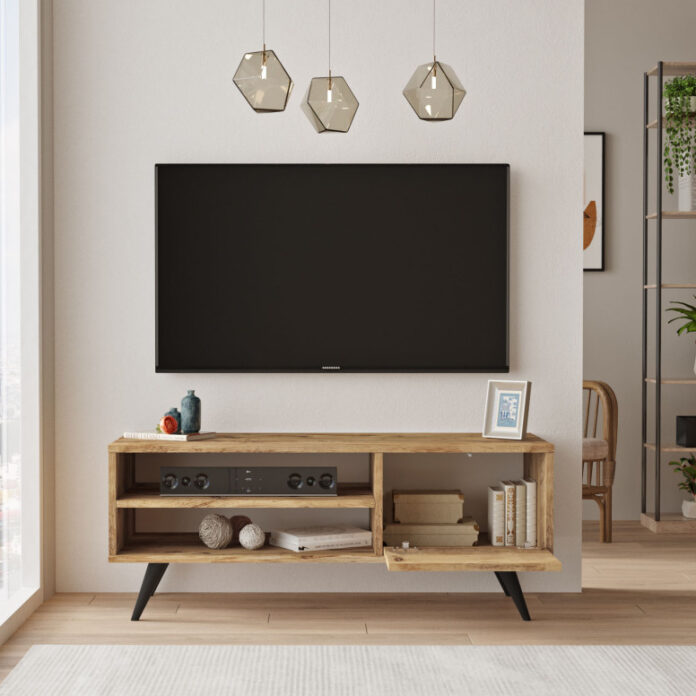 Comoda TV Salvador, Model CD1, 110x44x40 cm, Pin atlantinc Comoda TV Salvador, Model CD1, 110x44x40 cm, Pin atlantinc