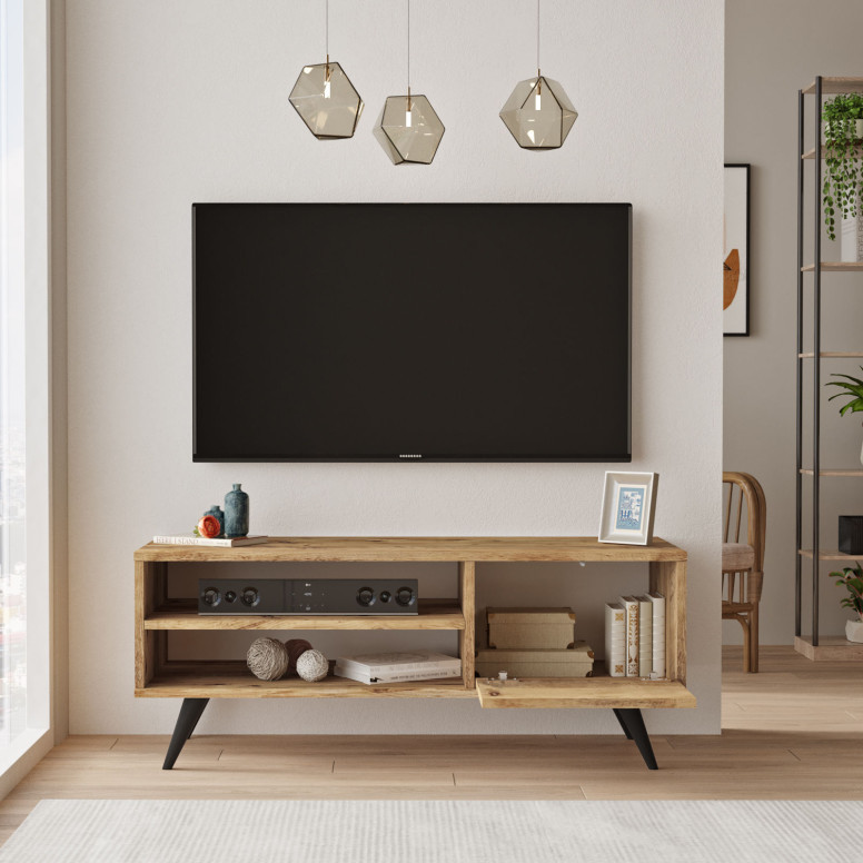 Comoda TV Salvador, Model CD1, 110x44x40 cm, Pin atlantinc Comoda TV Salvador, Model CD1, 110x44x40 cm, Pin atlantinc
