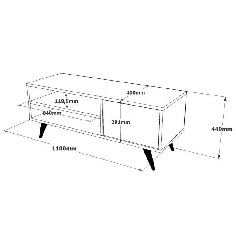 Comoda TV Salvador, Model CD1, 110x44x40 cm, Pin atlantinc Comoda TV Salvador, Model CD1, 110x44x40 cm, Pin atlantinc
