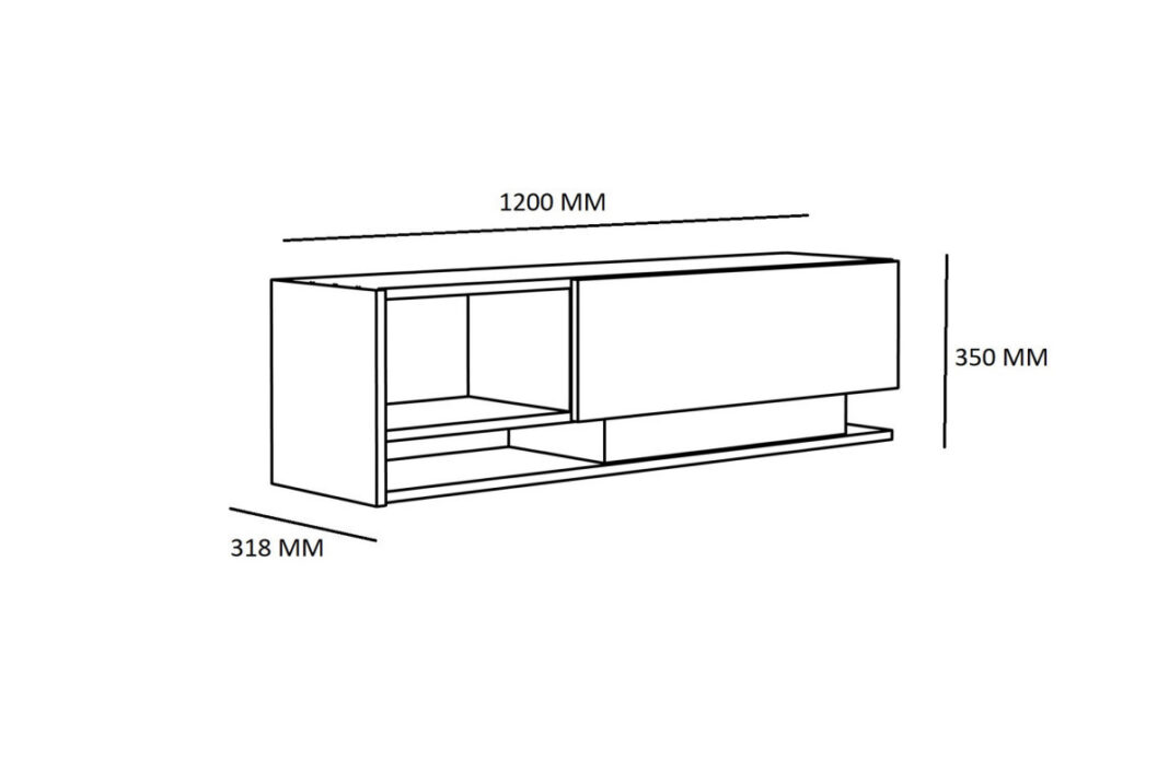 Comoda TV Salvador, Model Damla, 120x35x31.8 cm, Alb Comoda TV Salvador, Model Damla, 120x35x31.8 cm, Alb