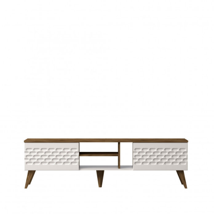 Comoda TV Salvador, Model Egg, 180x53x35 cm, Alb/Nuc Comoda TV Salvador, Model Egg, 180x53x35 cm, Alb/Nuc