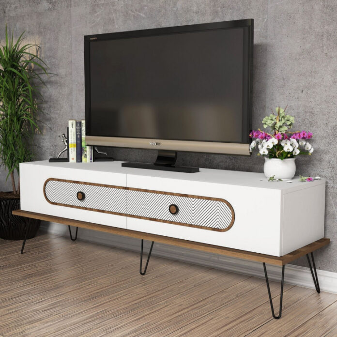 Comoda TV Salvador, Model Ekol, 145x45x40 cm, Alb Comoda TV Salvador, Model Ekol, 145x45x40 cm, Alb