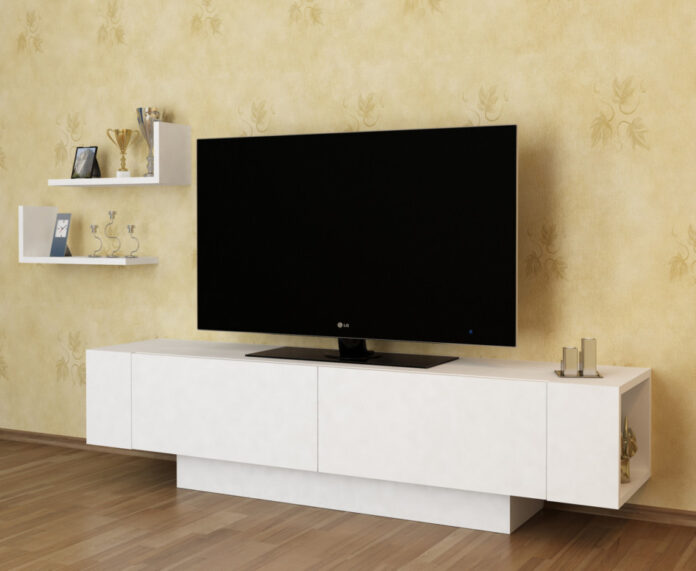 Comoda TV Salvador, Model Ekol, 150x40x31.5 cm, Alb Comoda TV Salvador, Model Ekol, 150x40x31.5 cm, Alb