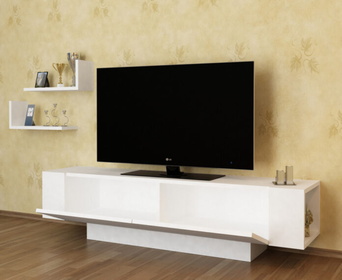 Comoda TV Salvador, Model Ekol, 150x40x31.5 cm, Alb Comoda TV Salvador, Model Ekol, 150x40x31.5 cm, Alb